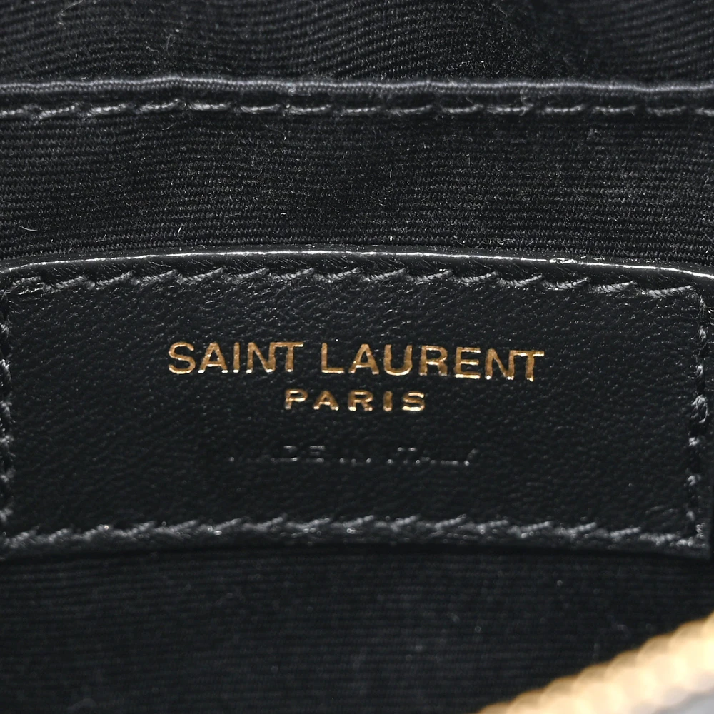 Saint Laurent Small Lou Belt Bag Black Embossed Monogram Patent Calfskin & Crocodile Leather Aged Gold Hardware