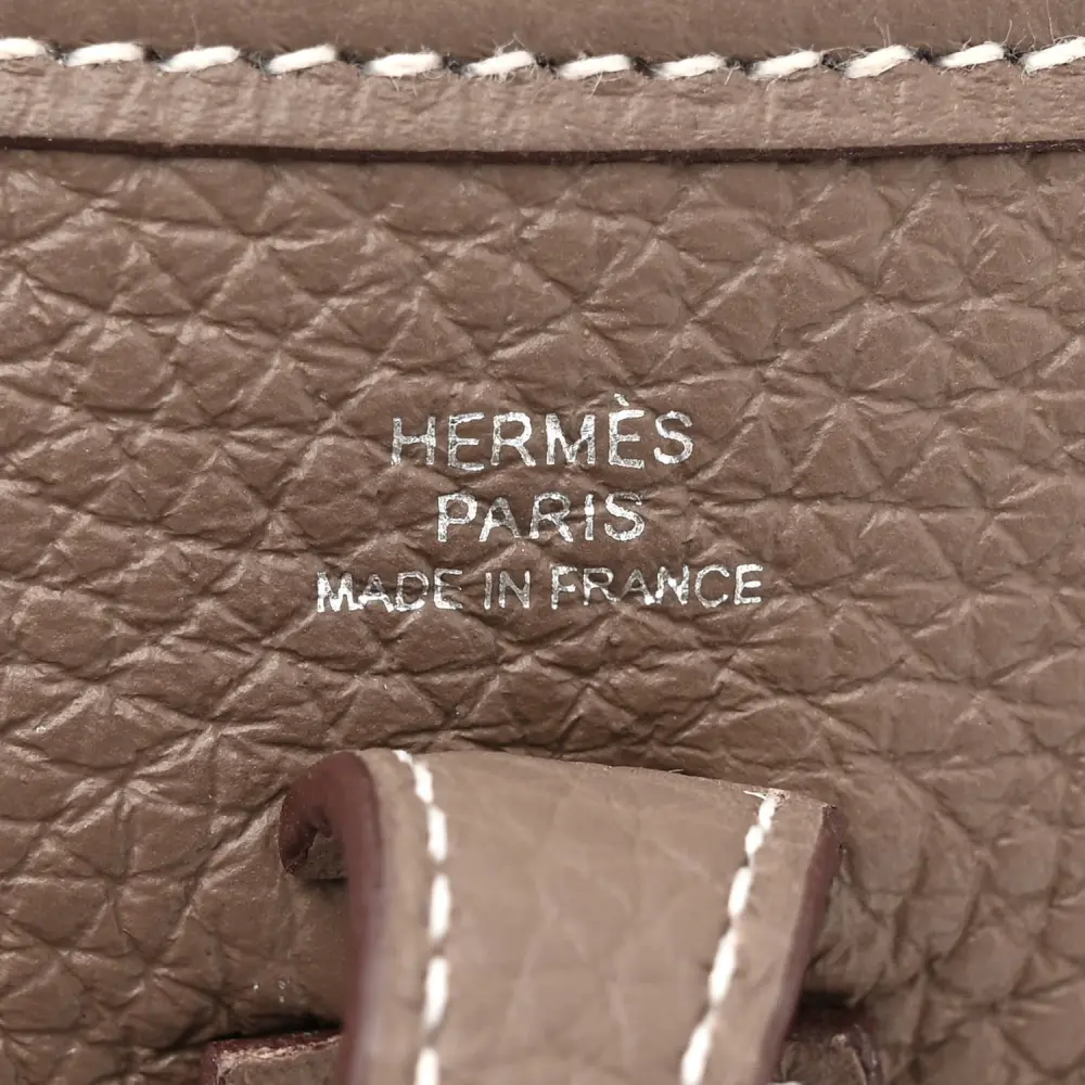 Hermès Amazone Evelyne TPM Étain / Bleu Indigo Taurillon Clemence Leather Silver Hardware