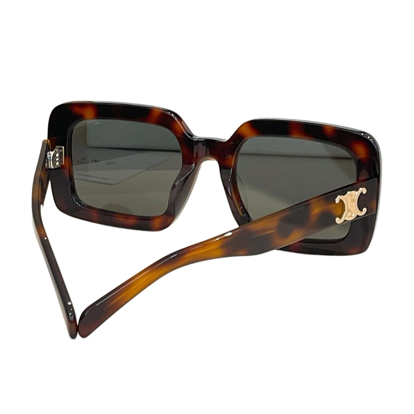 Celine square frame glasses leopard/ivory/black color Size 56口23-140