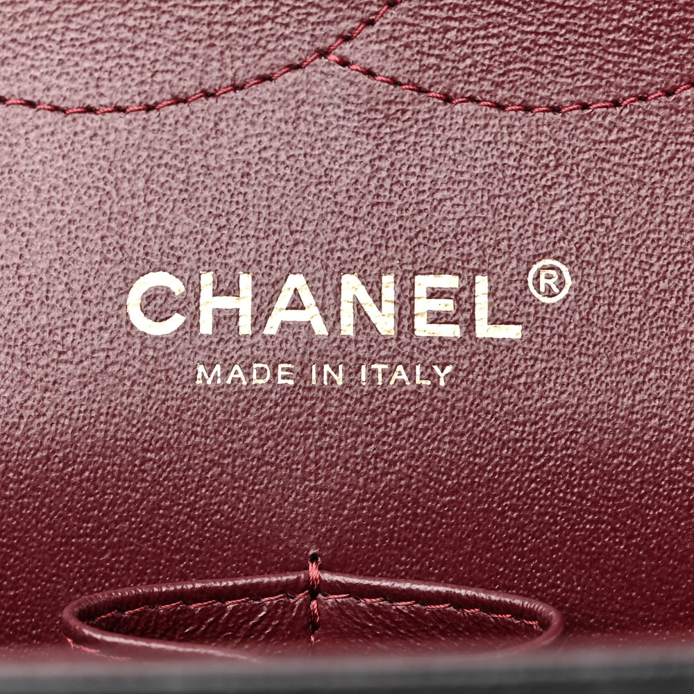 Chanel Double Flap Jumbo Black Quilted Caviar Leather Gold Hardware