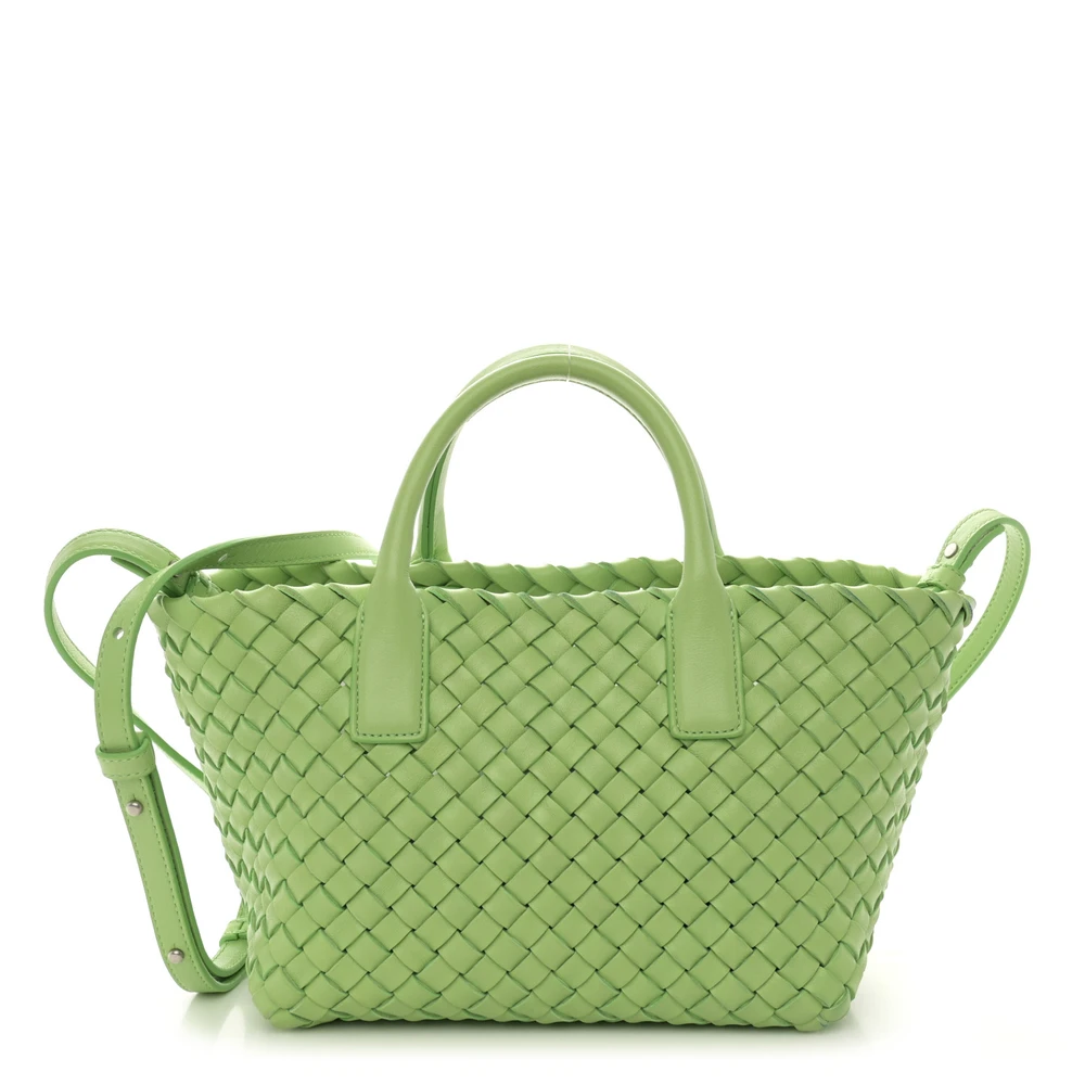 Bottega Veneta Mini Intrecciato Cabat Light Green Nappa Leather