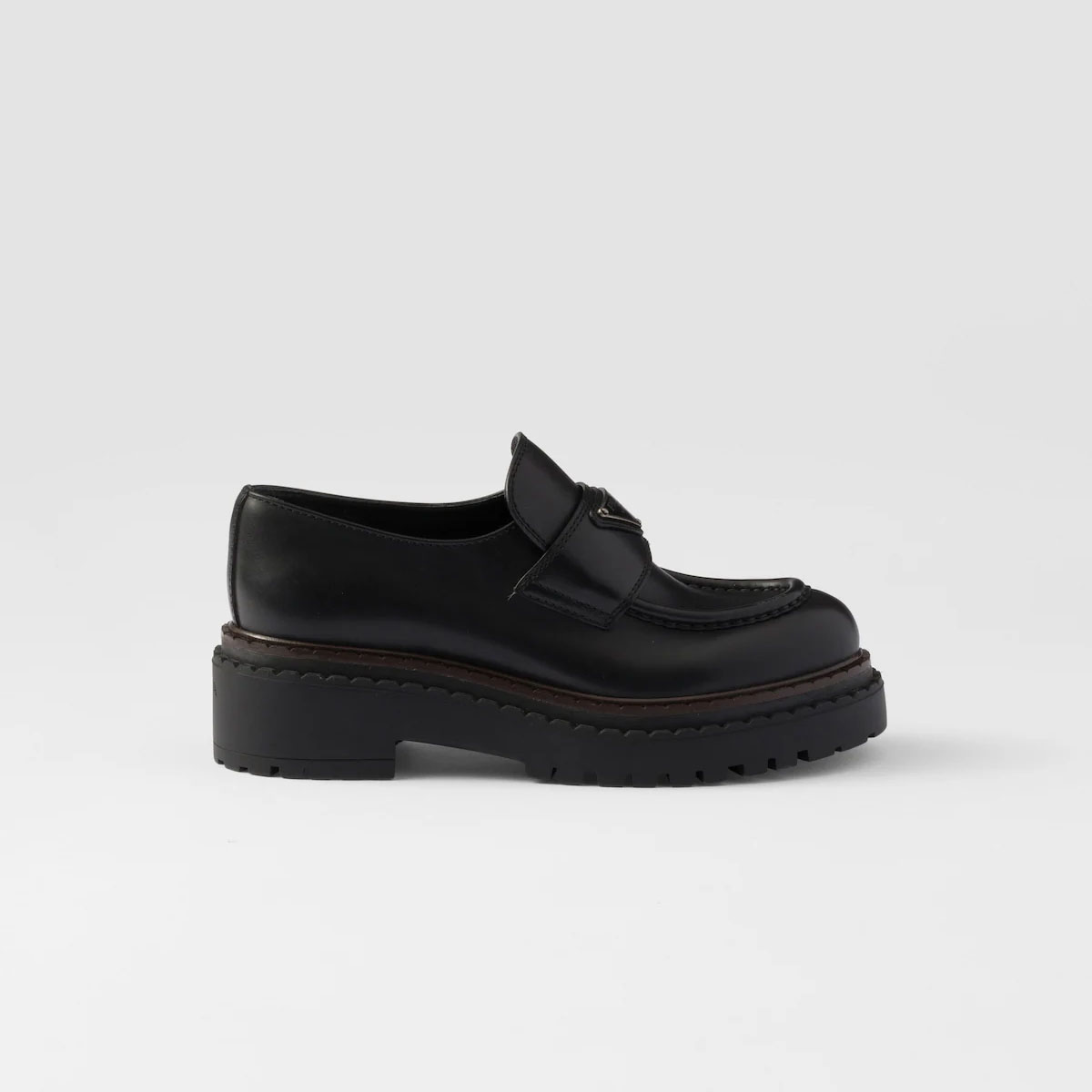 PRADA Black leather loafers