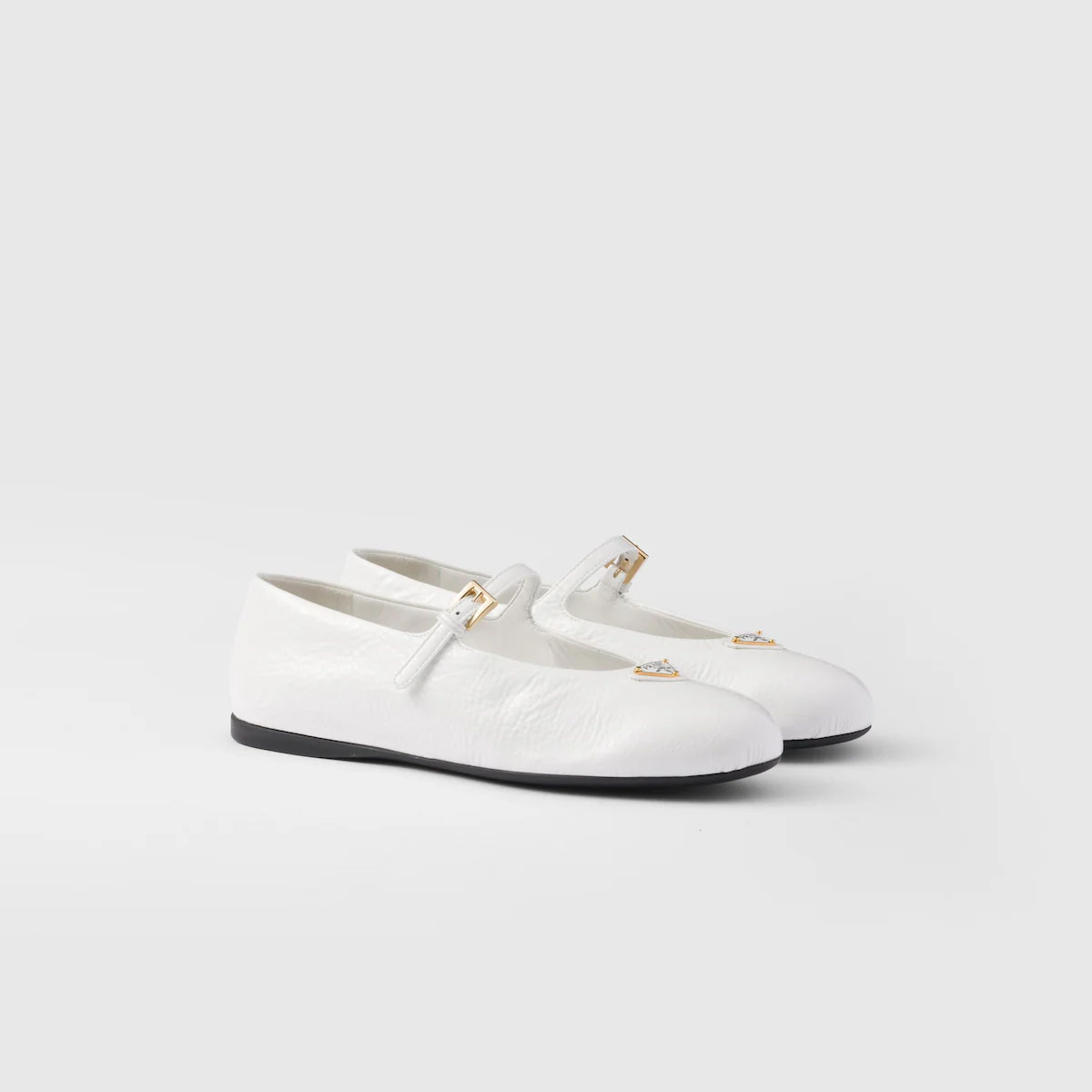 PRADA Naplak Flat Shoes white Ballet Shoes