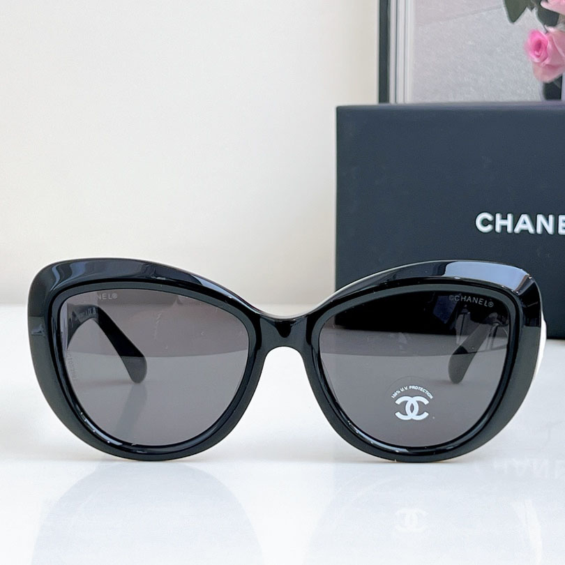 CHANEL glasses black silver color size 55-19-140