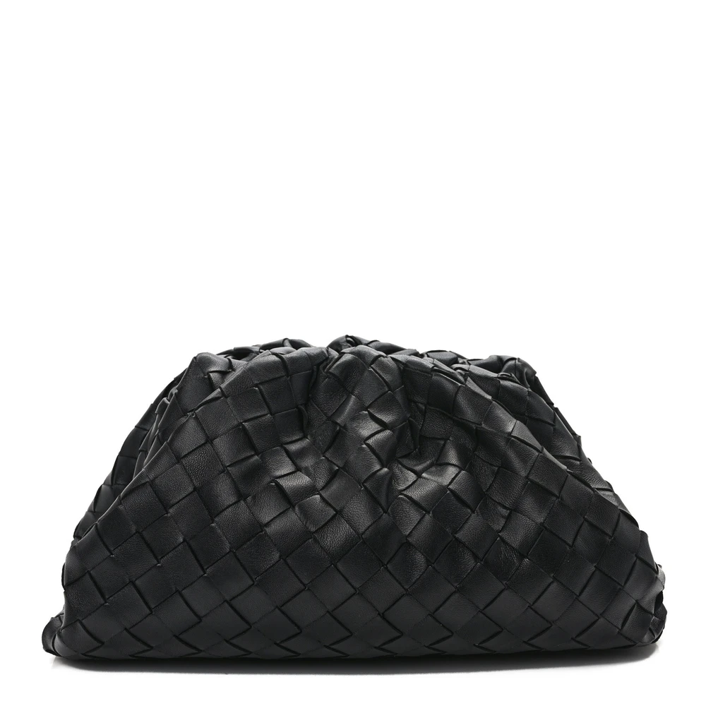 Bottega Veneta Medium Intrecciato Teen Pouch Black Nappa Leather