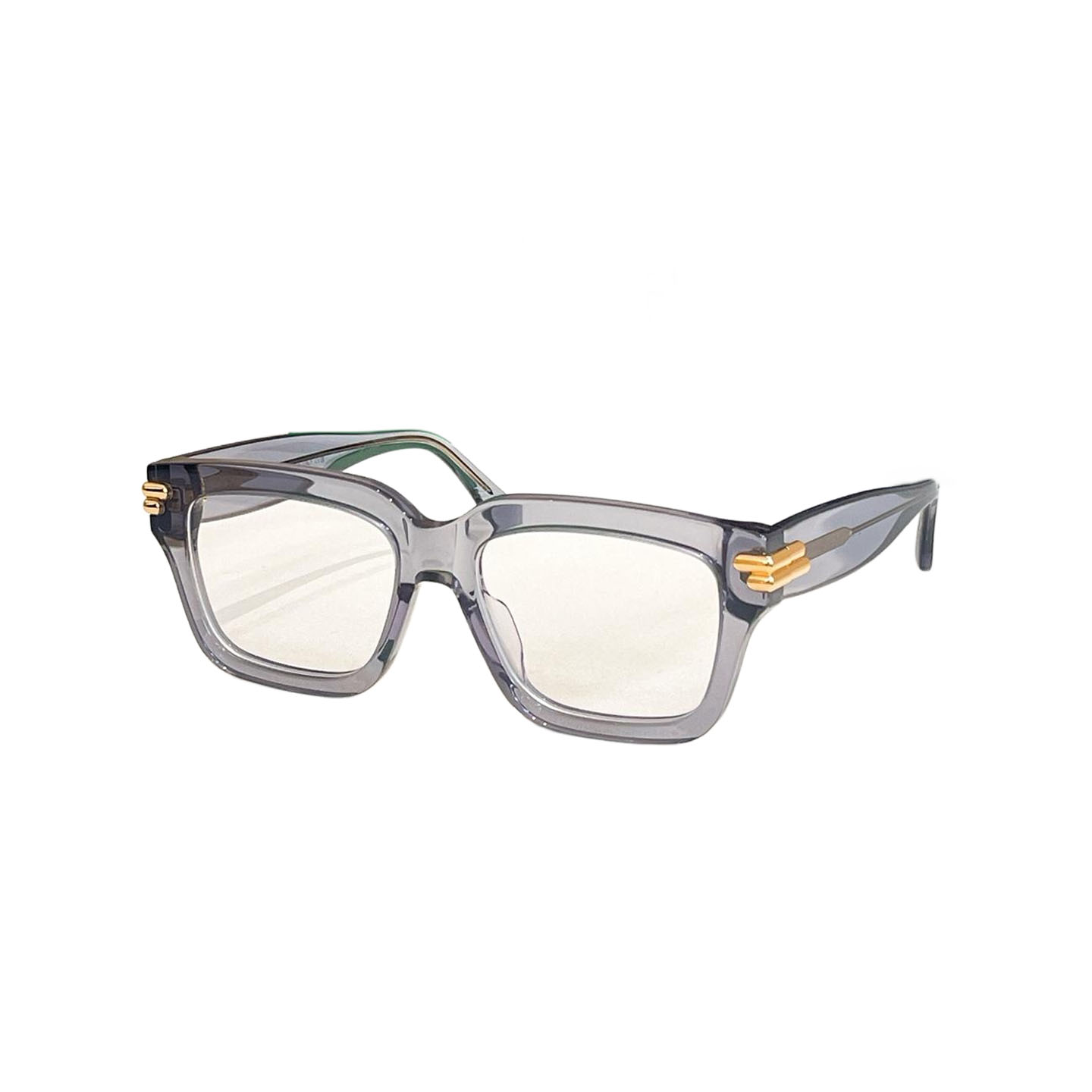 Bottega Veneta square frame glasses transparent grey/transparent brown/transparent leopard/grey/brown/black/yellow black/brown black/black leopard/brown leopard color Size 47口19-140