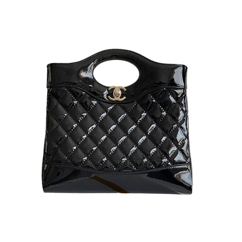 Chanel Patent Leather Black / White and Black Crossbody Bags