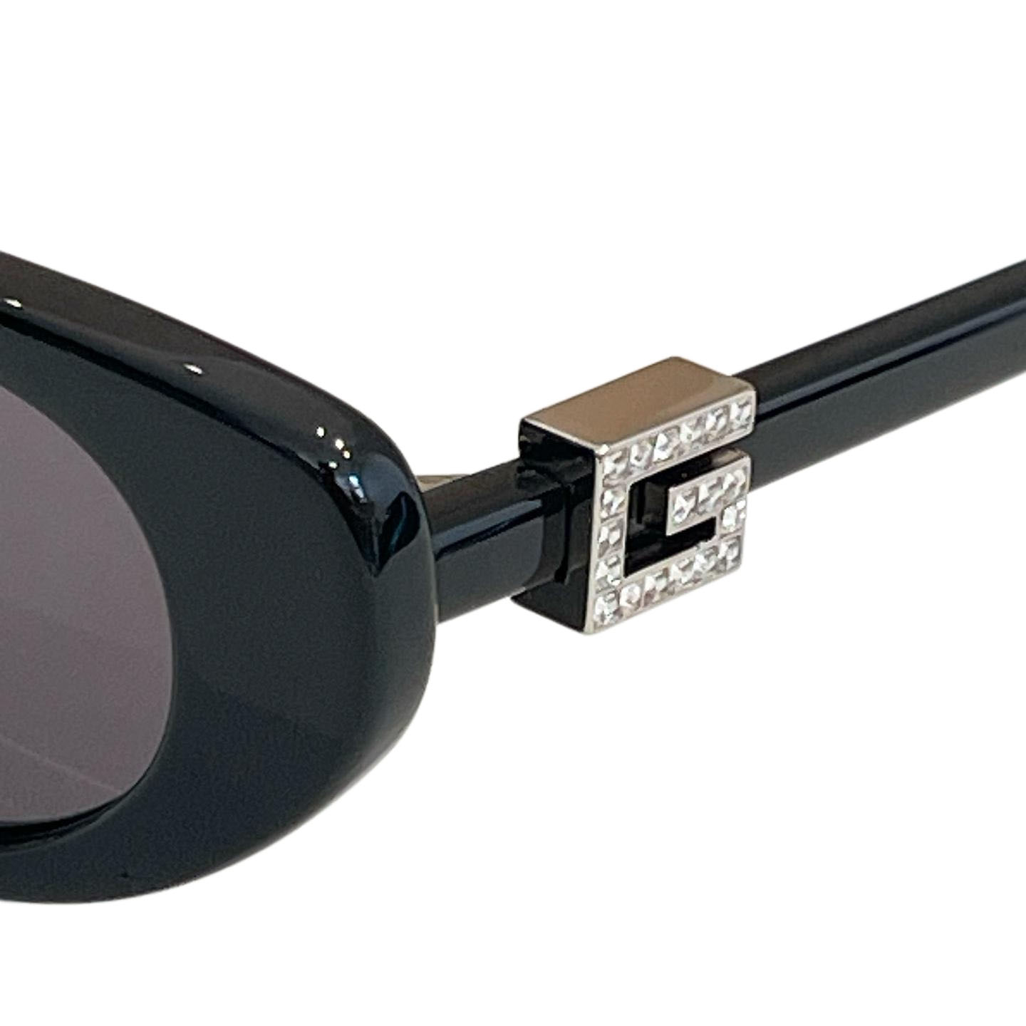 Gucci Oval glasses black silver/leopard gold color Size 52口17-140