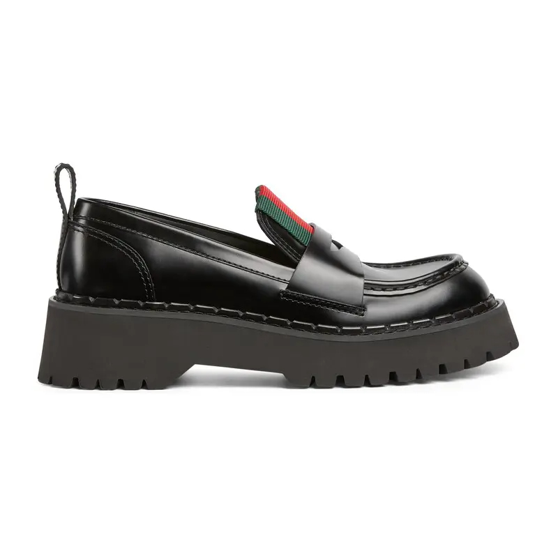 Gucci black webbing loafers