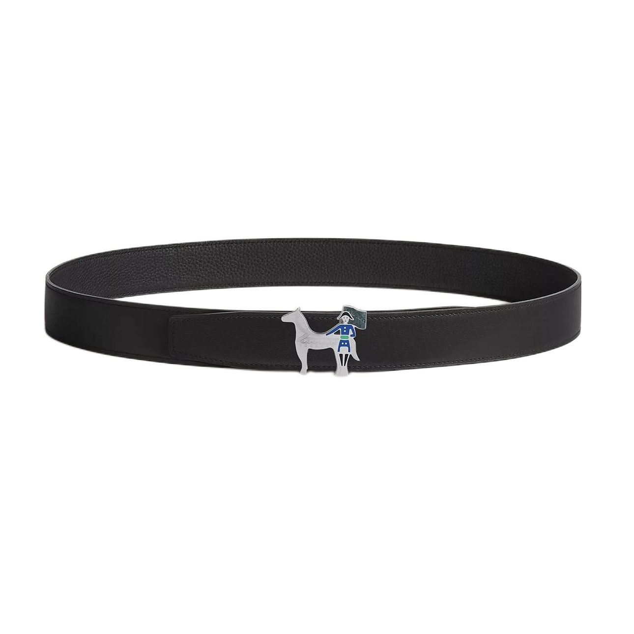 Hermès Women' s Artificier Buckle Reversible Belt In Black/Brown/Etoupe/Coffee/Blue Calfskin With Silver Hardware 32mm