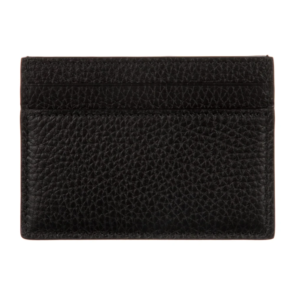 Gucci Small Card Holder Black Vitello Daino Leather Silver Hardware