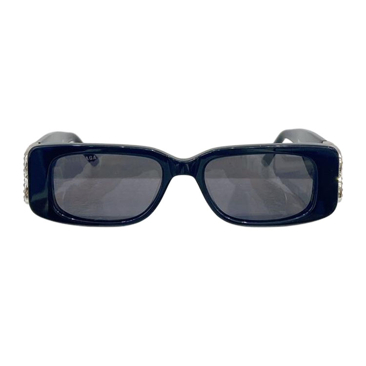 Balenciaga square frame glasses black silver/white color with diamonds Size 51口18-130