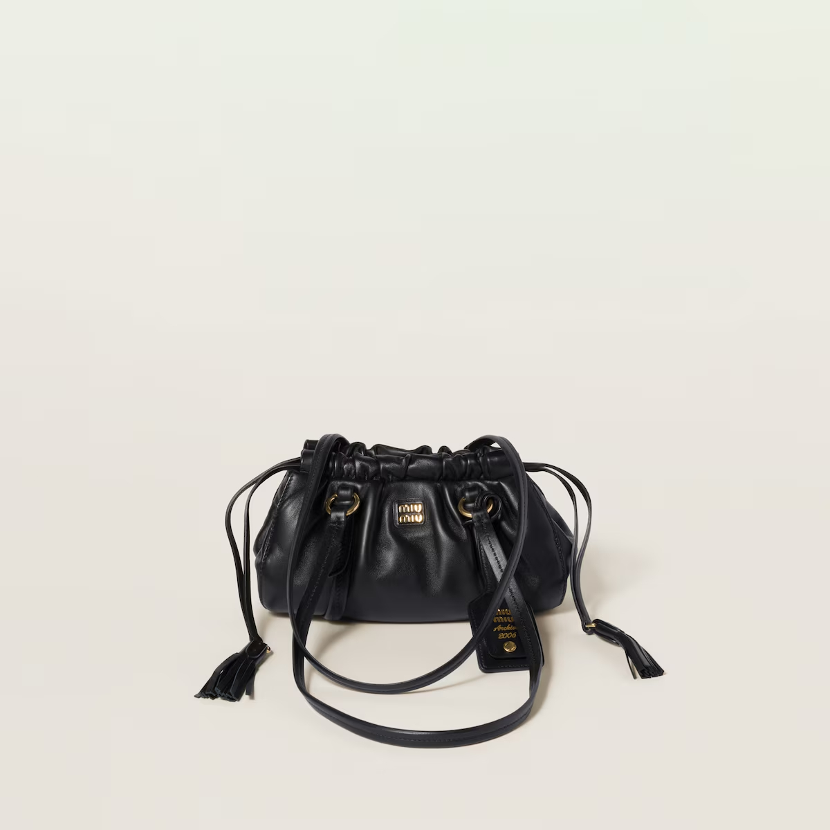 Miu Miu Joie Nappa Quilted Lambskin Leather Black Shoulder Bags