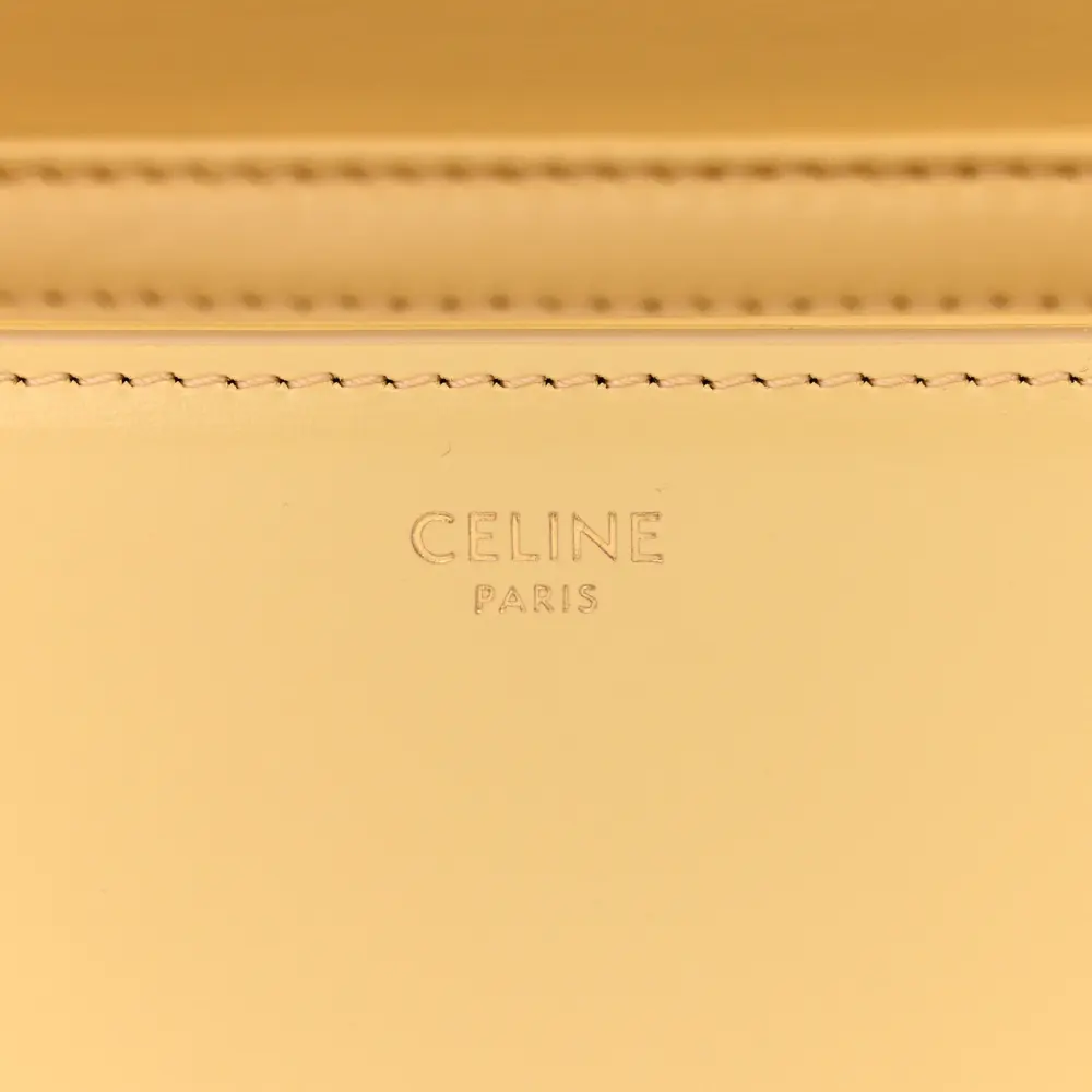 Celine Small Teen Triomphe Bag Pollen Shiny Calfskin Leather Gold Hardware
