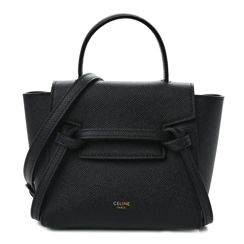 Celine Pico Belt Bag Black Grained Calfskin Leather Gold Hardware