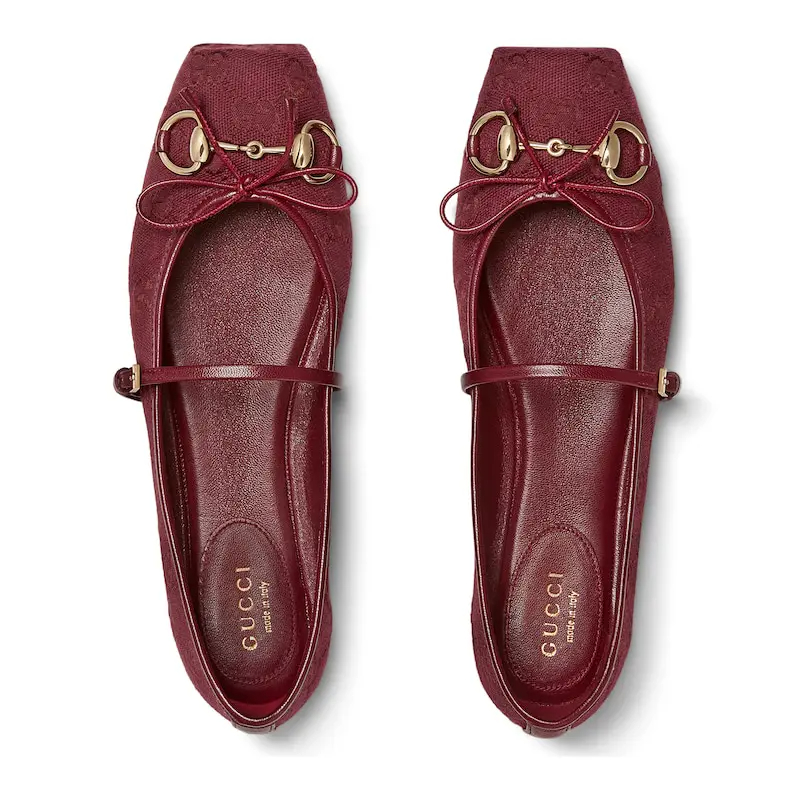 Gucci red Ballet Shoes Flat Shoes