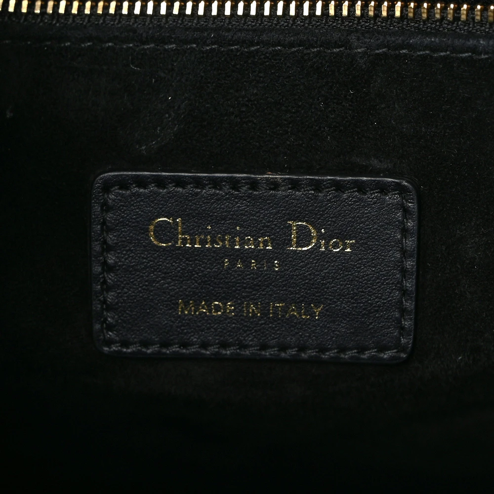 Dior Medium Book Tote Black Macrocannage Calfskin Leather Gold Hardware