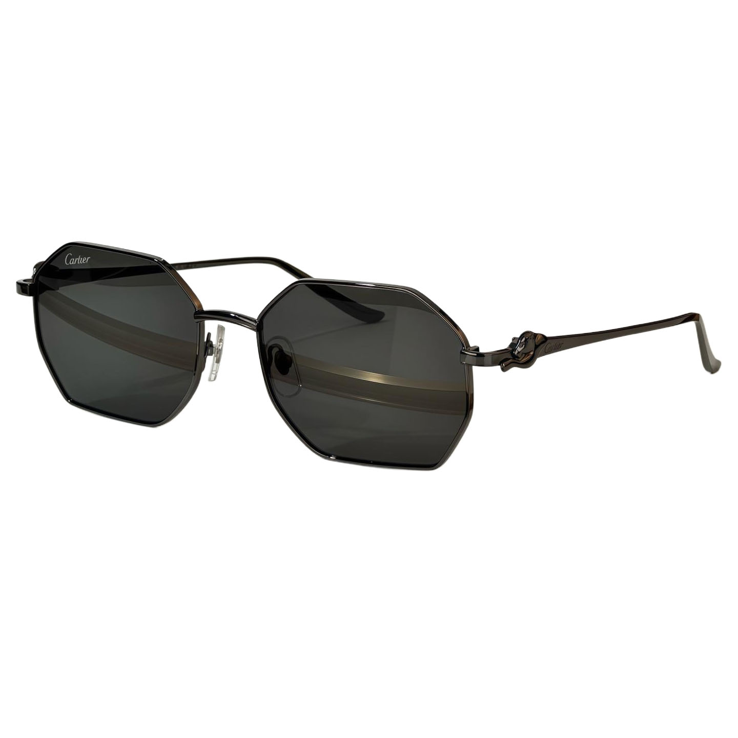 Cartier glasses black/grey/green/transparent grey/brown color Size 58-19-135