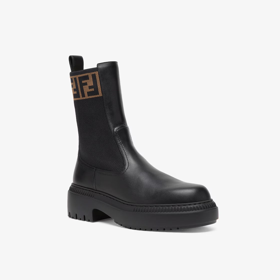 FENDI Black leather ankle boots