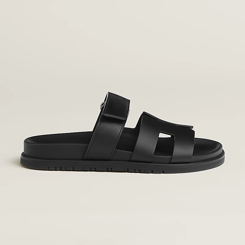 HERMES Chypre Black Slippers