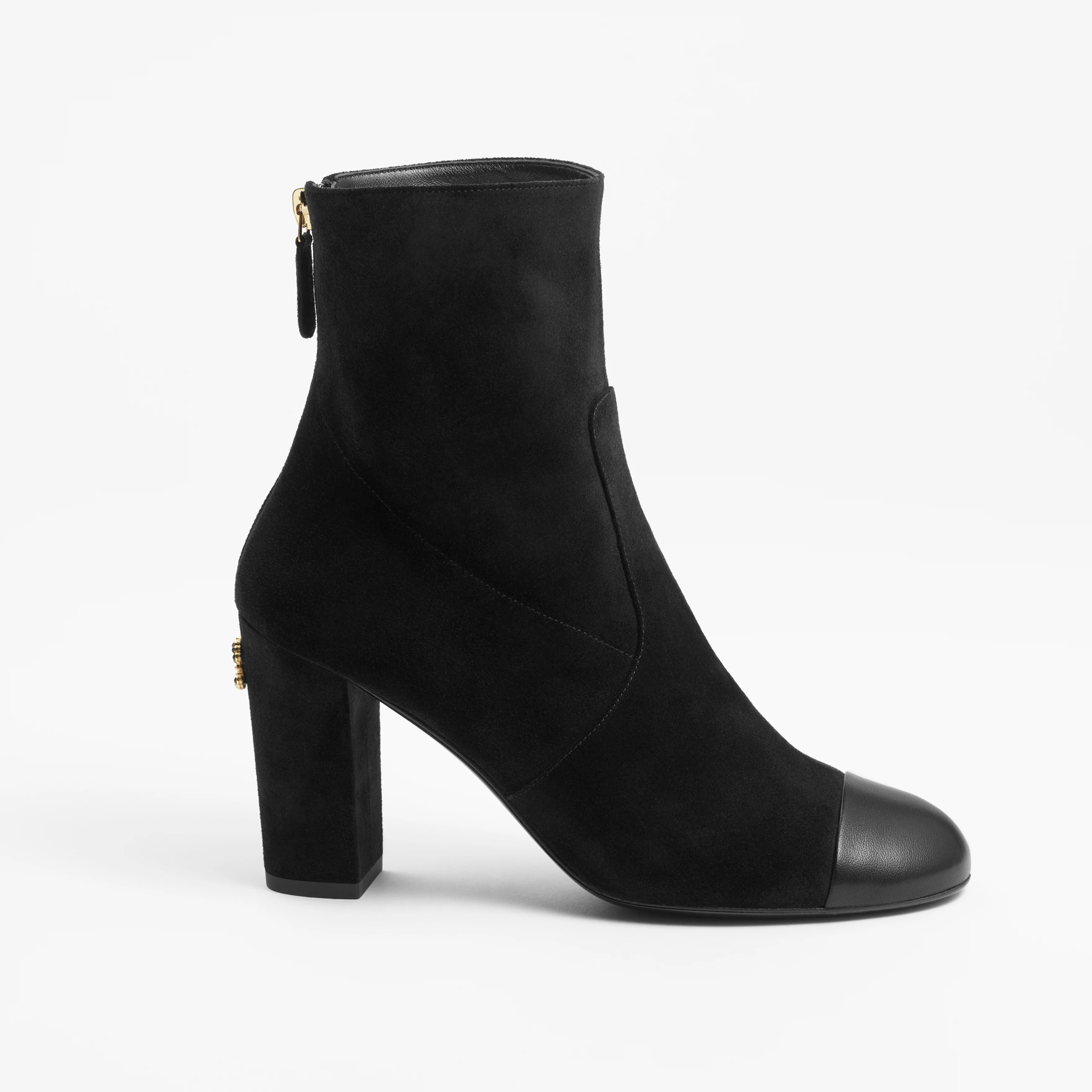 Chanel ankle boots  black suede, calfskin, sheepskin
