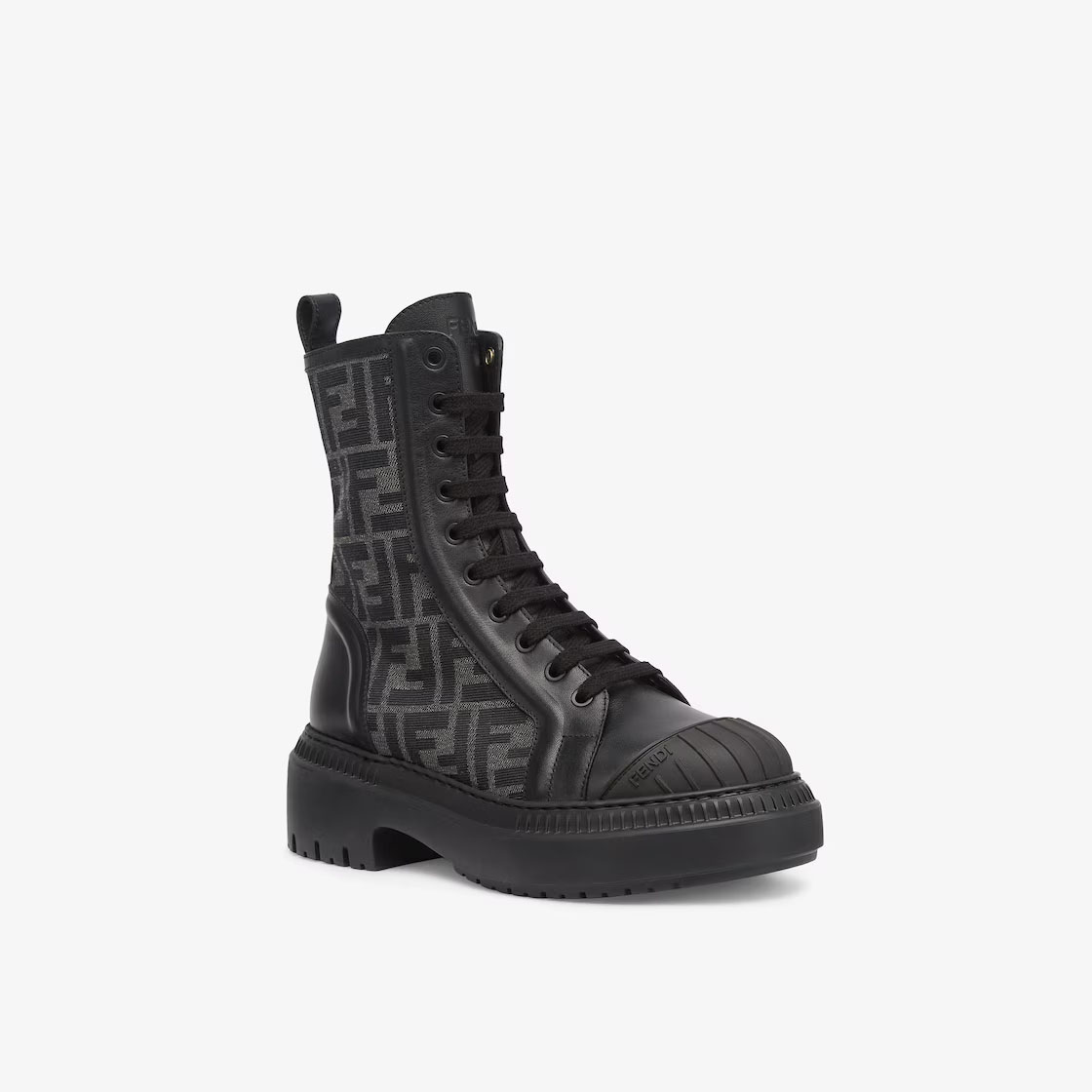 FENDI Black leather ankle boots