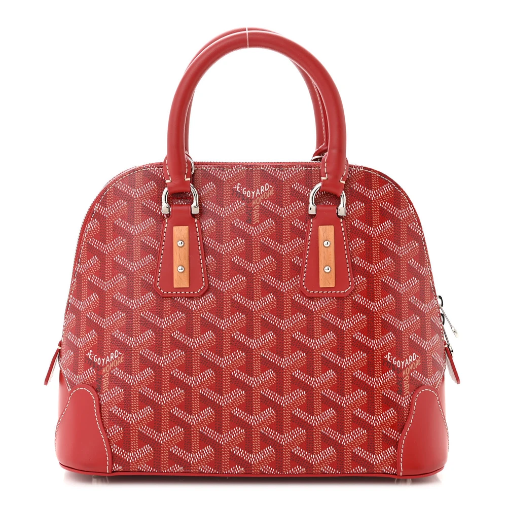 Goyard Mini Vendome Bag Red Goyardine Canvas Silver Hardware