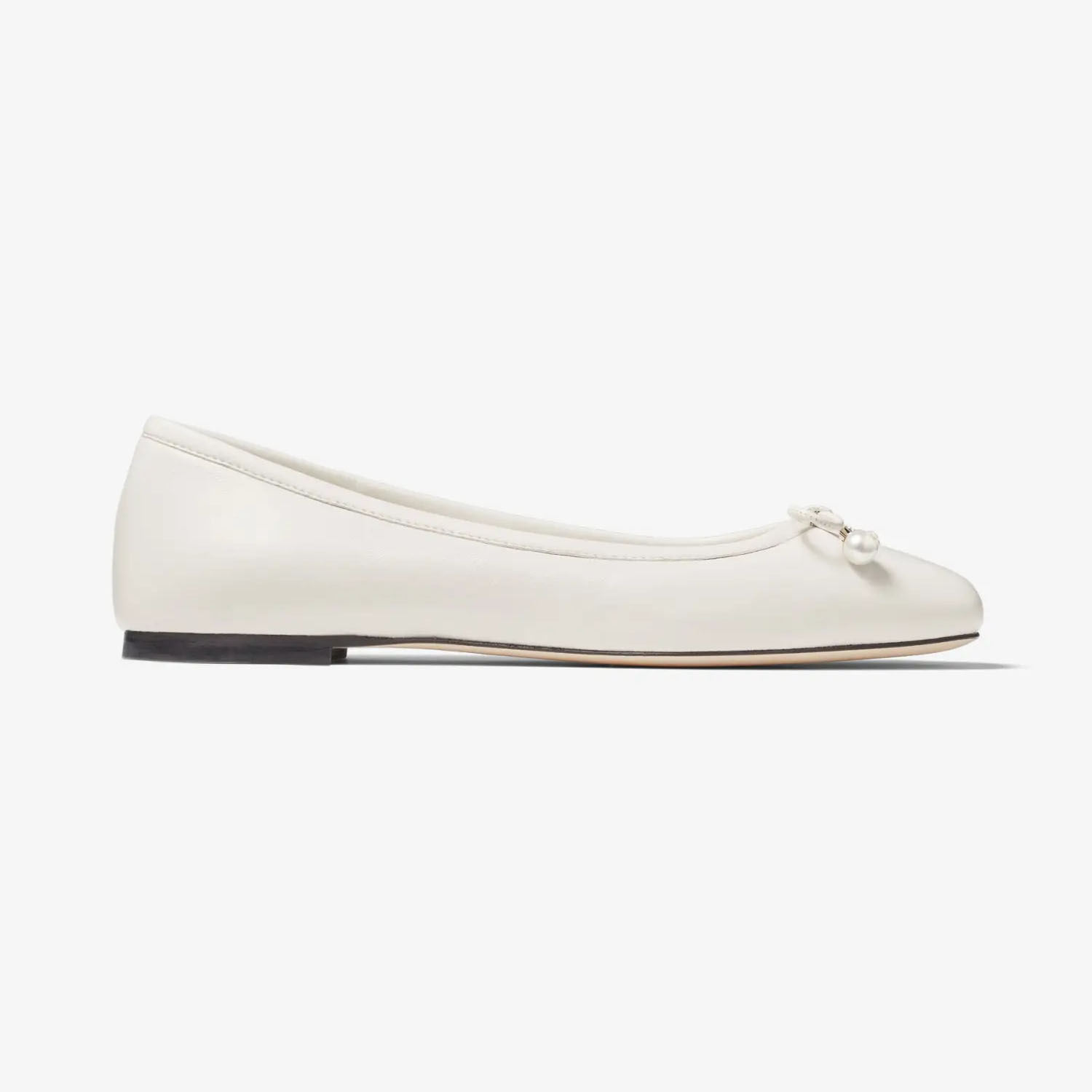 JIMMY CHOO White Nappa sheep-leather flats