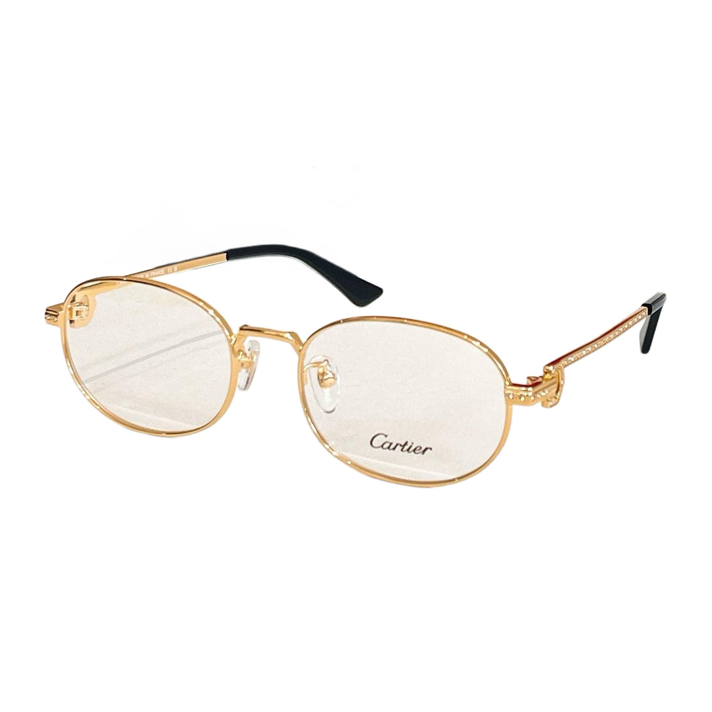 Cartier Oval glasses silver/gold/leopard gold/transparent black/green/grey/black/brown/purple pink color Size 54口20-145