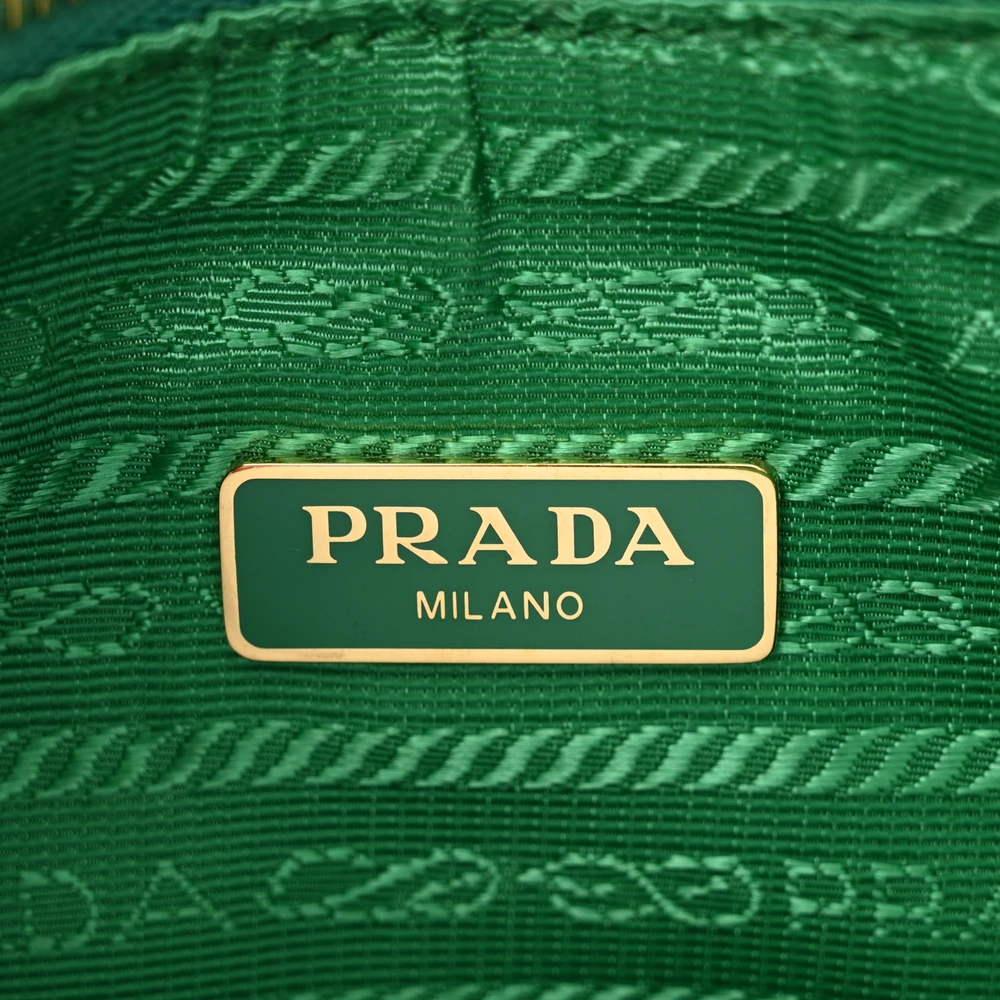 Prada Medium Re-Edition 2005 Shoulder Bag Mint Saffiano Lux Leather Gold Hardware