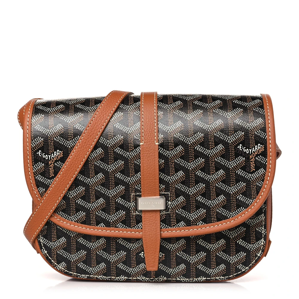 Goyard Belvedere II PM Messenger Bag Black/Gold Goyardine Canvas Silver Hardware