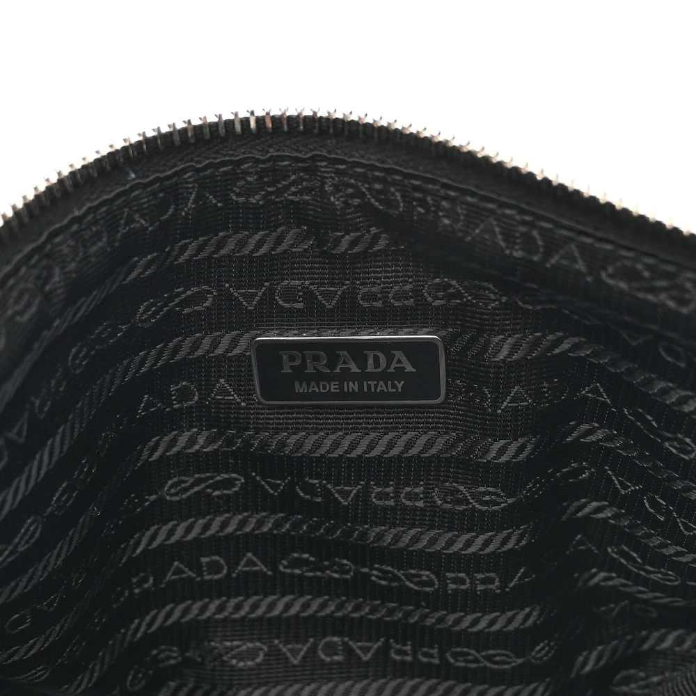 Prada Medium Triangle Shoulder Bag Black Grace Lux Leather Silver Hardware