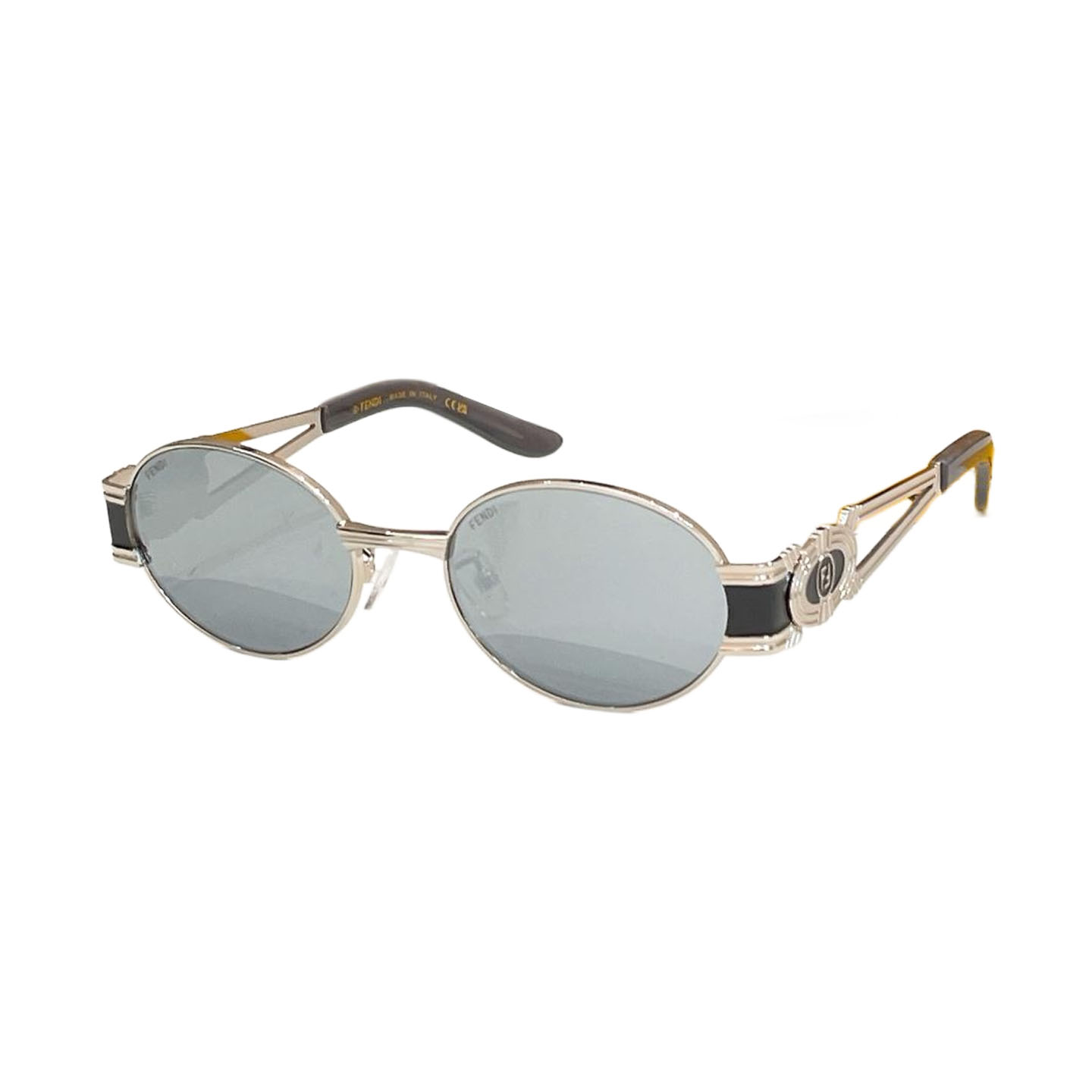 Fendi Oval glasses silver/black/eggplant/tawny/brown/grey color Size 59口15-135