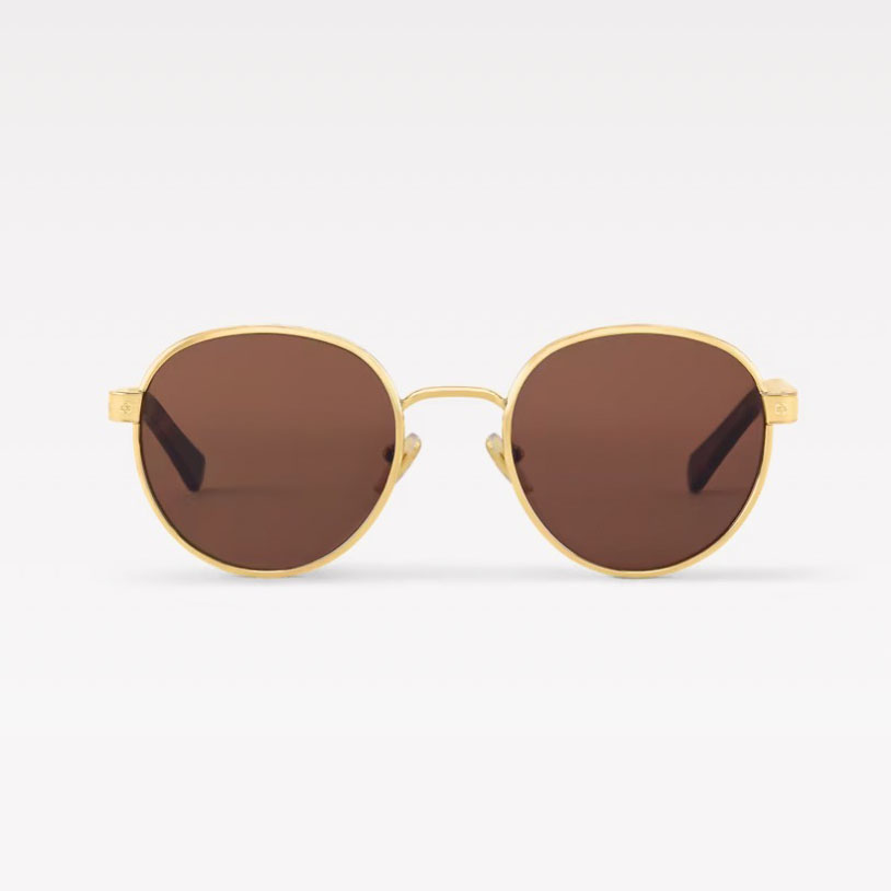 Louis Vuitton round frame glasses brown gold/black gold/black/black silver/brown monogram/purple monogram color Size 53口23-145