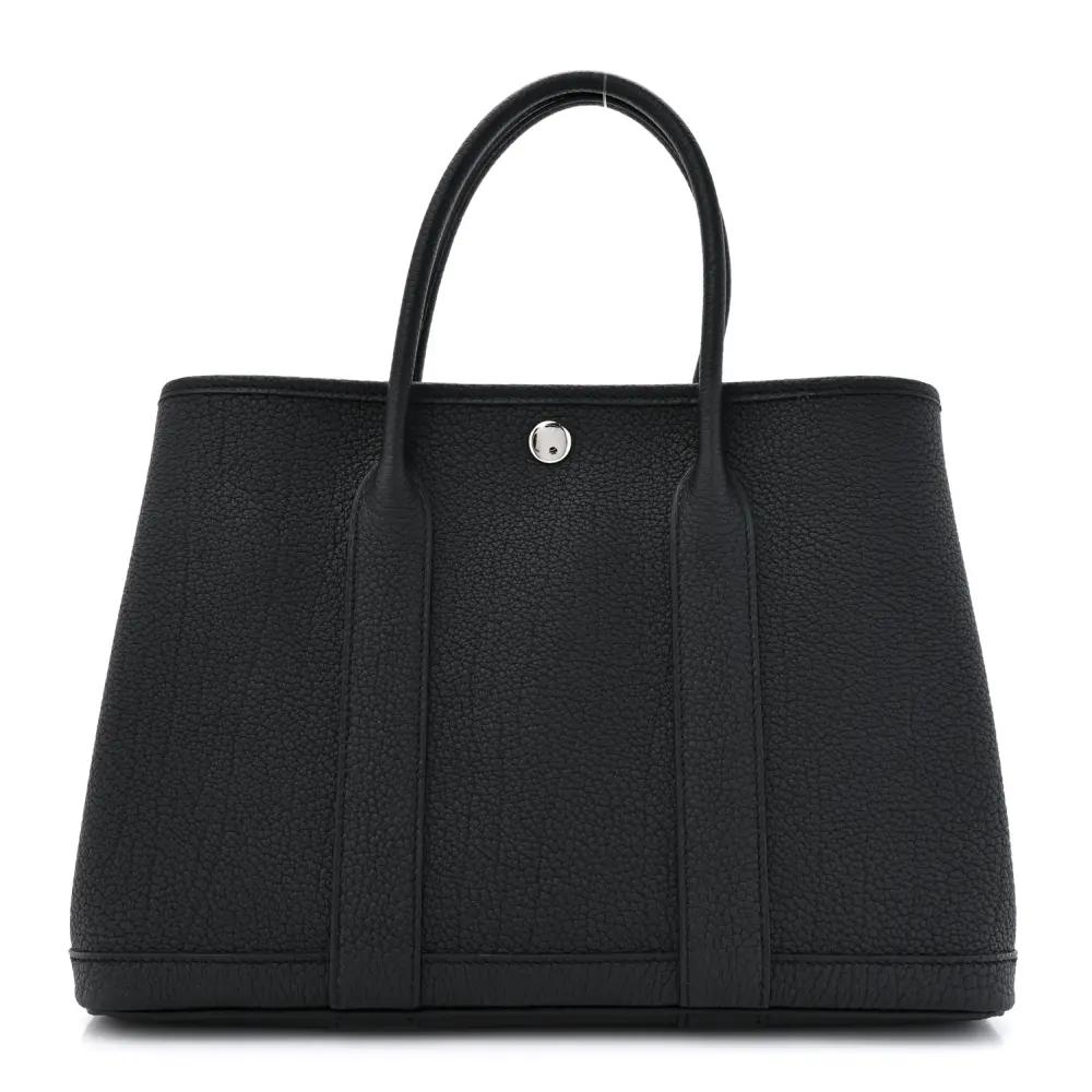 Hermès Garden Party 30 TPM Black Negonda Leather Palladium Silver Hardware