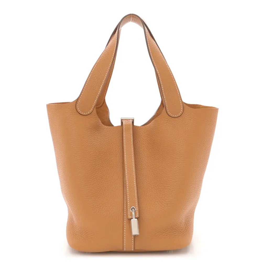 Hermès Picotin Lock 18 PM Natural/Sable Taurillon Clemence Leather Palladium Hardware