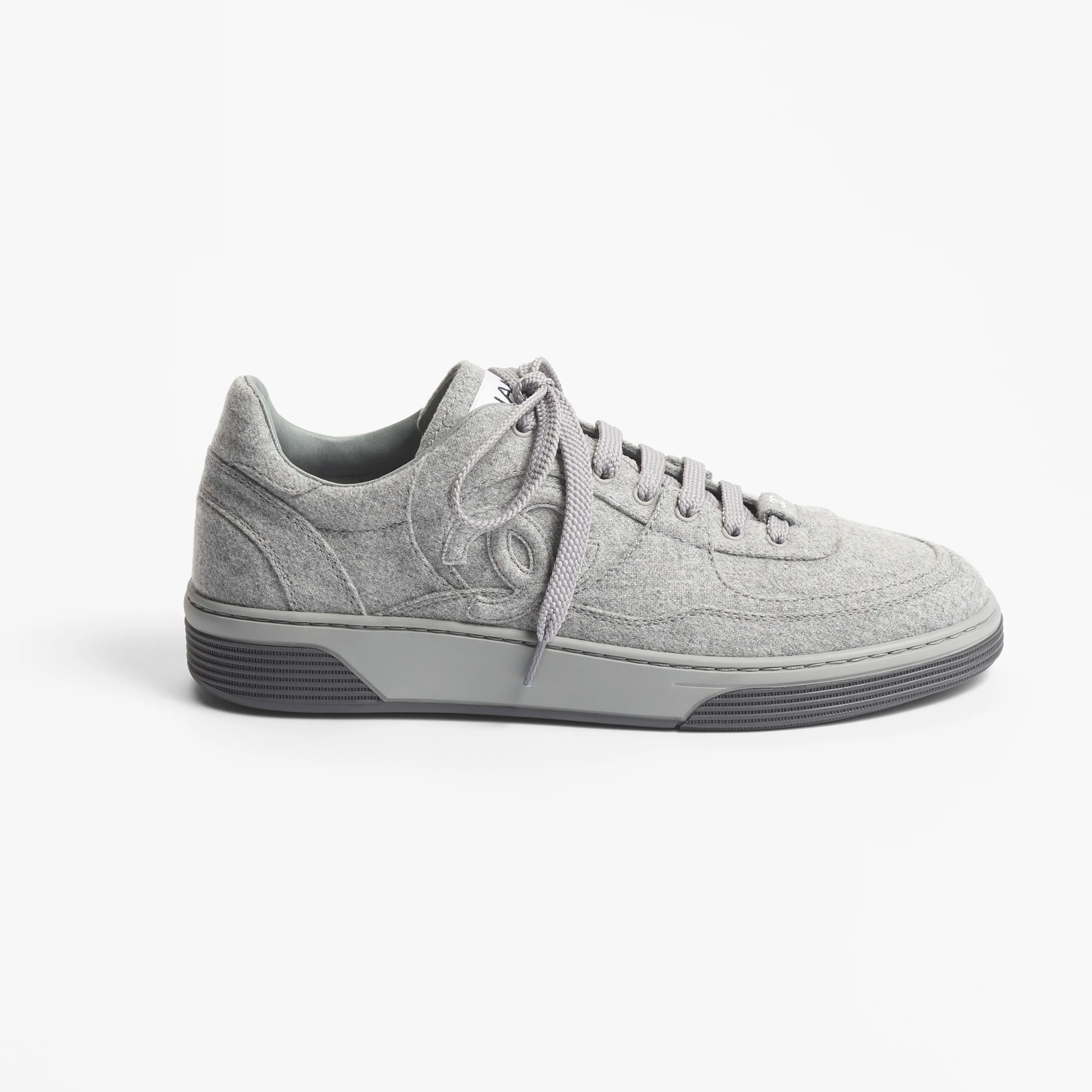 Light grey wool with mixed fibre Chanel Sneakers