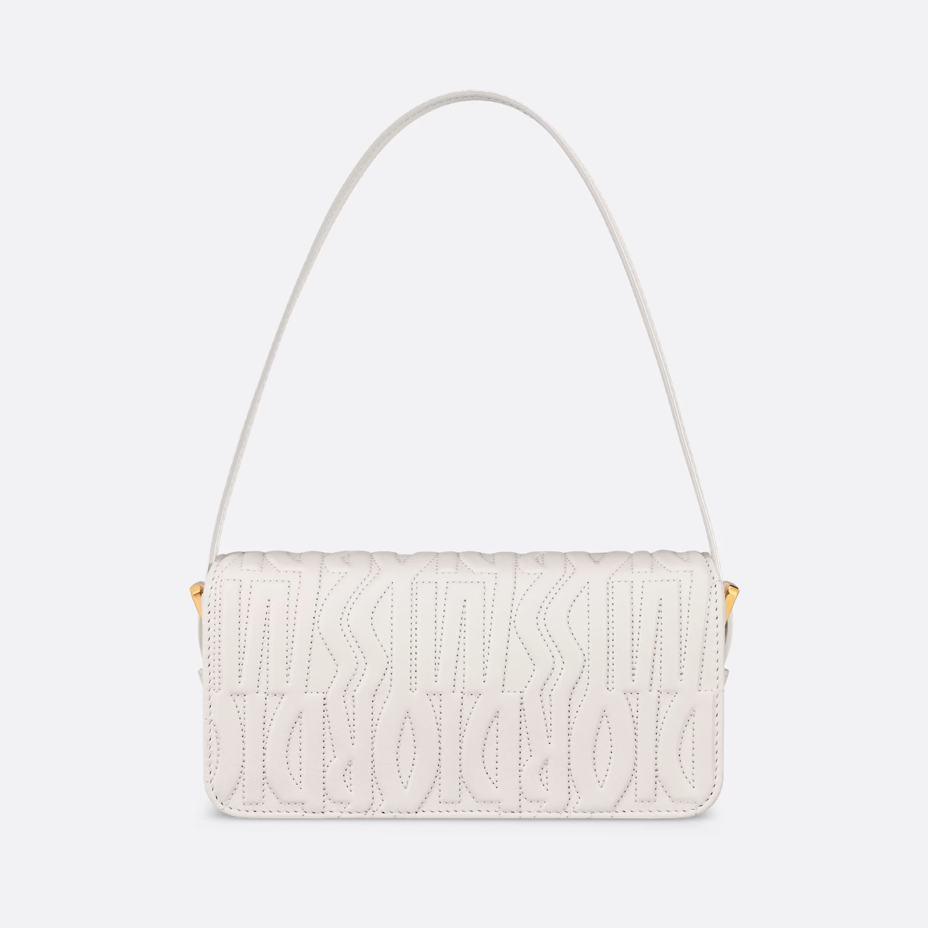 Dior Miss Dior Flap Bag In White Quilted Miss Dior Allover Calfskin With Gold Hardware