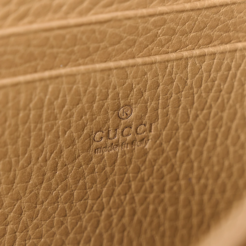 Gucci Mini Crystal Dionysus Chain Wallet Natural Tan / Black Diamond & Dollar Calfskin Leather Silver Hardware