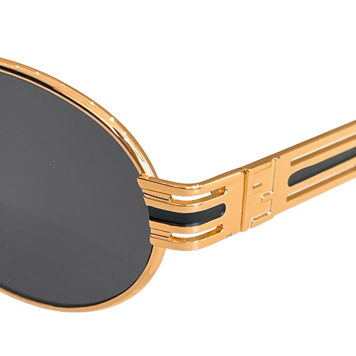 Fendi Oval glasses black gold/leopard brown/silver/brown/eggplant/gun black color Size 55口20-145