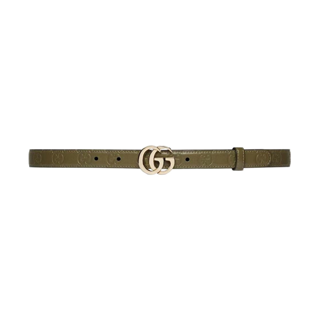 Gucci Women's Double G Buckle Belt In Green/Blue/Red/Black GG Calfskin With Gold/Silver Hardware 20mm