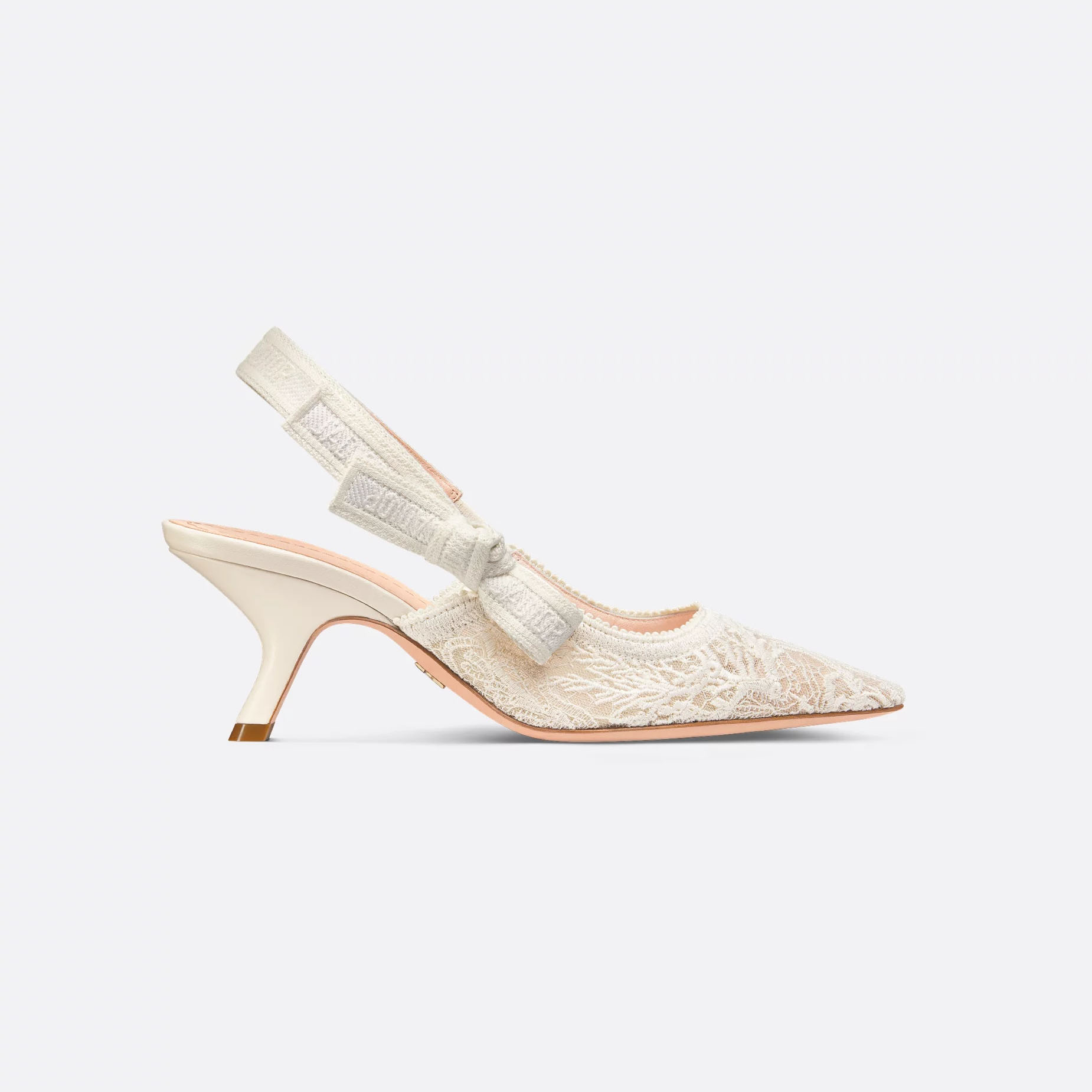 Dior beige white pointy embroidered stiletto heels
