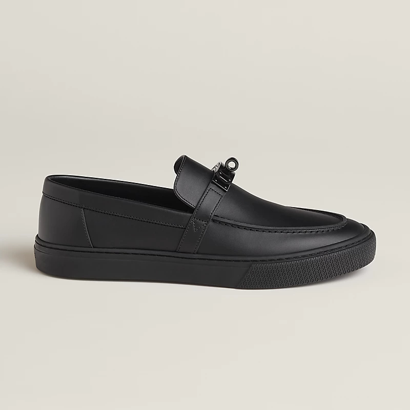 HERMES Game Black Loafers