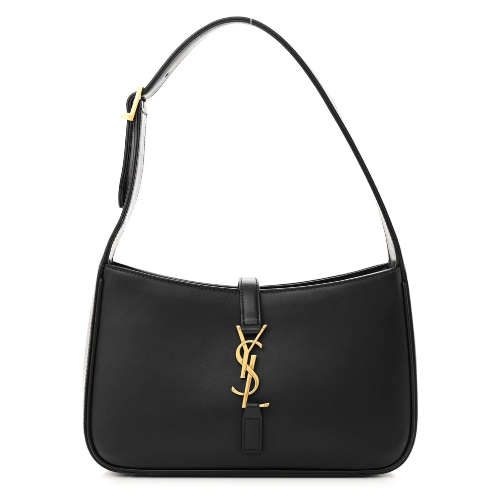 Saint Laurent Medium Le 5 À 7 Hobo Black Smooth Calfskin Leather Gold Hardware