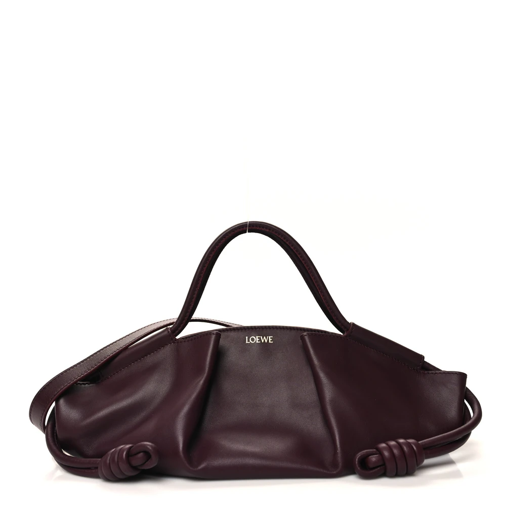 Loewe Paseo Bag Small Burgundy Shiny Nappa Calfskin Leather