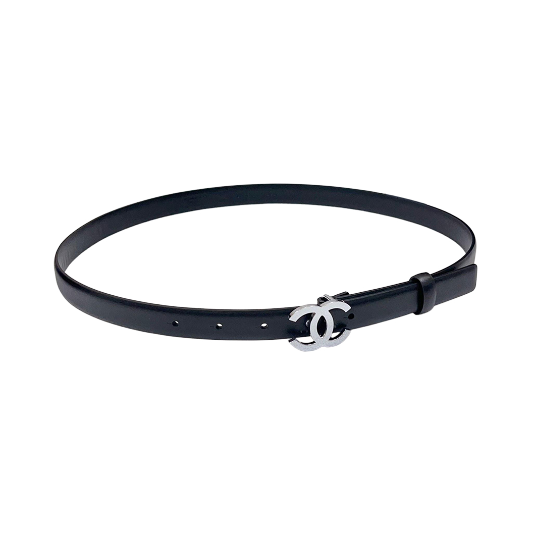 Chanel CC Belt In Black Calfskin With Silver Hardware 20/30/40/70mm
