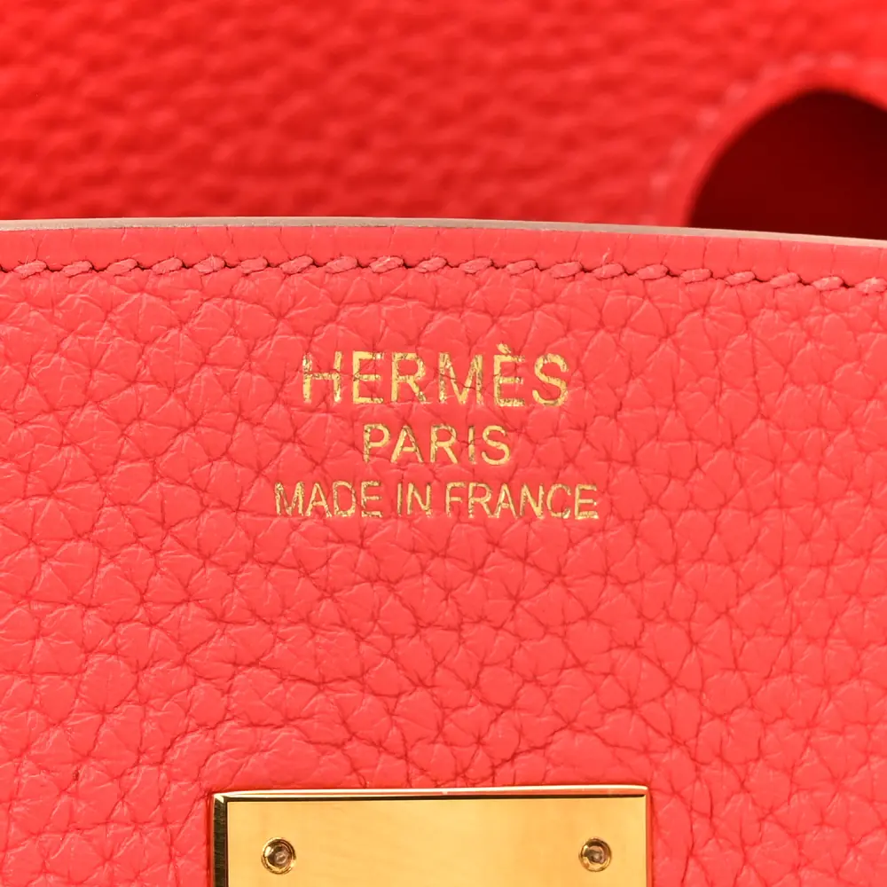 Hermès Birkin 35 Rose Jaipur Taurillon Clemence Leather Gold Hardware