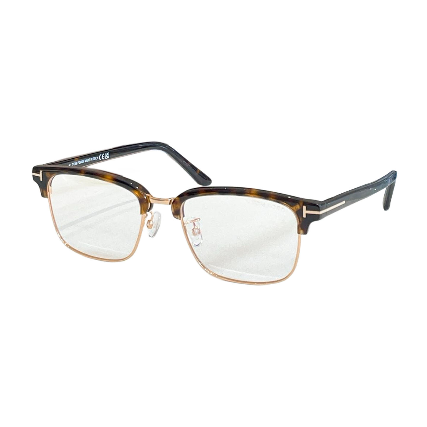 Tom Ford Clubmaster glasses leopard gold/black silver/black gold color Size 52口19-145