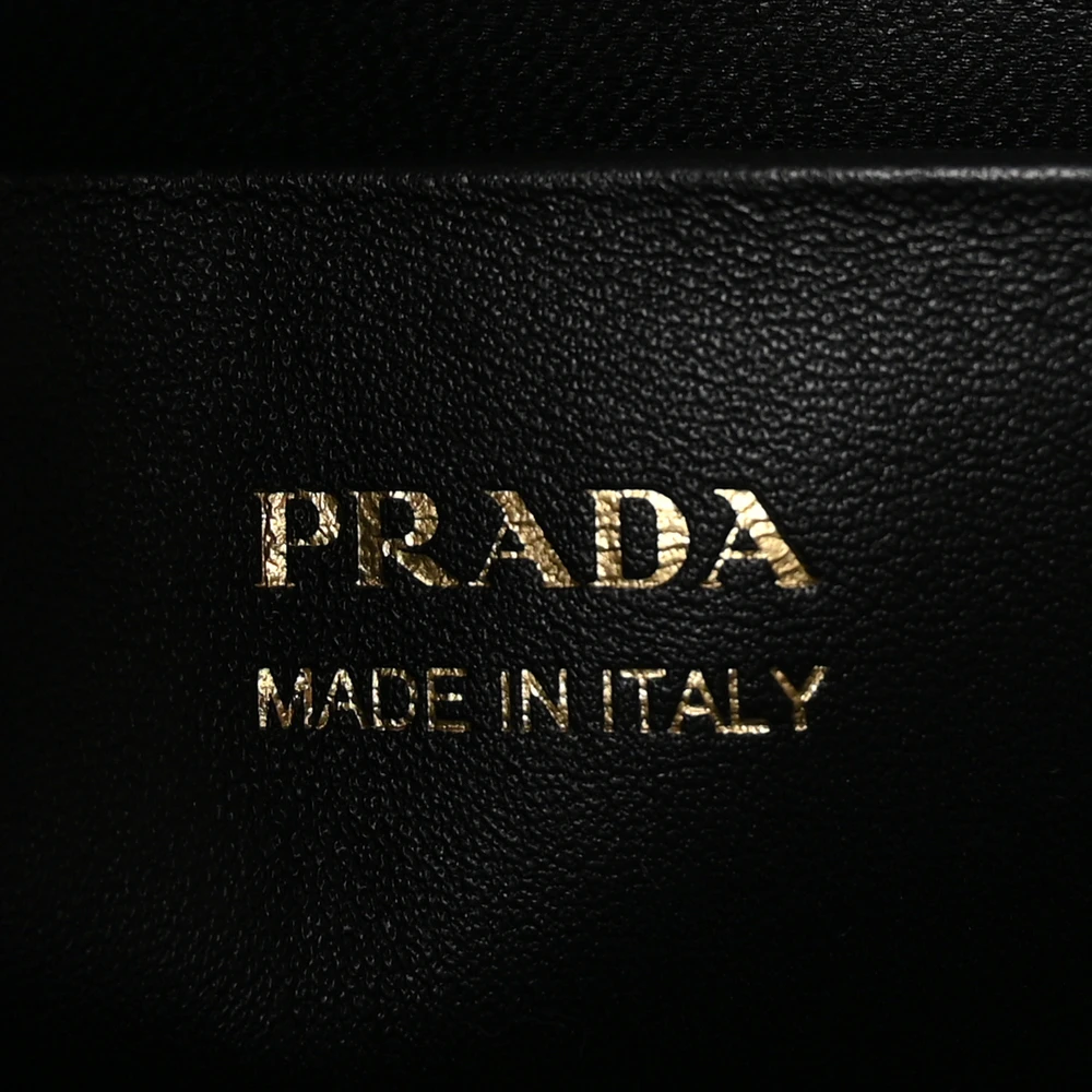 Prada Medium Flap Shoulder Bag Black Spazzolato Leather Gold Hardware