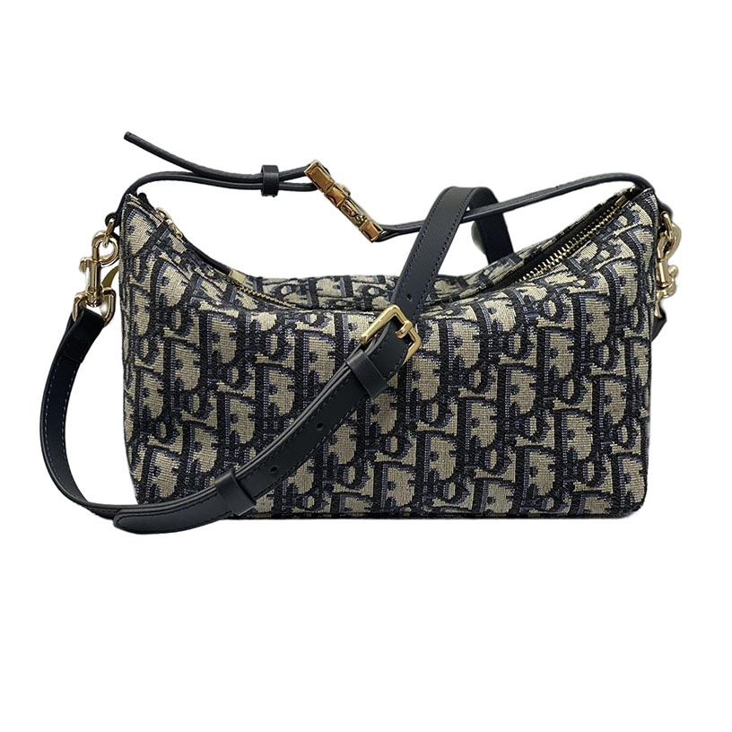 Dior Small D-Journey Bag in Blue Dior Oblique Jacquard Gold Hardware